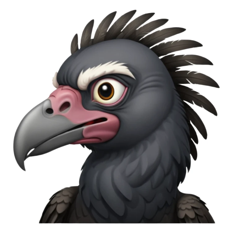   Old black angry  vulture looking to front sticker