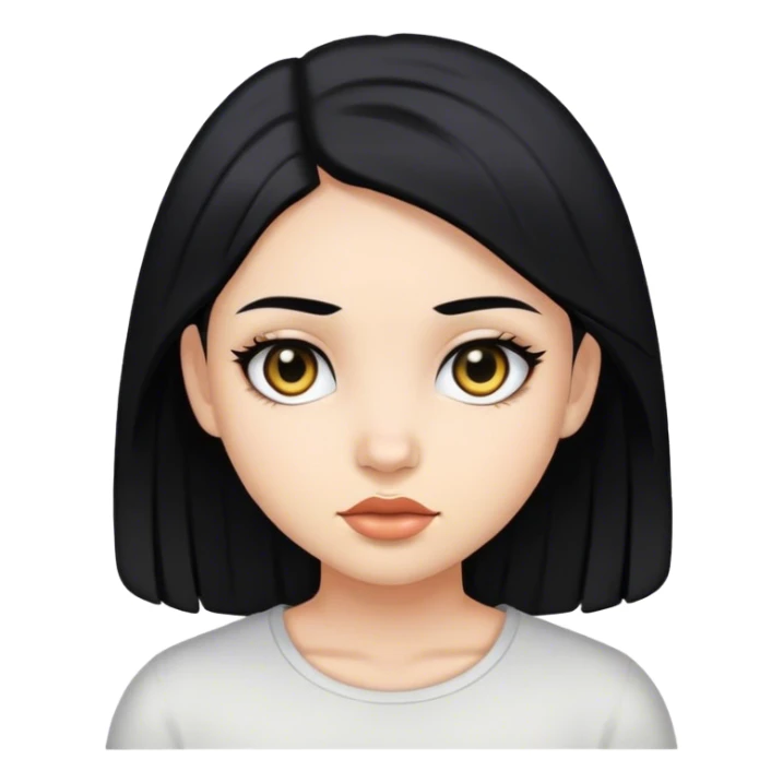 Girl black hair black eyes  sticker