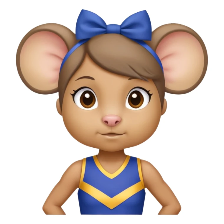 girl rat with a blue bow, wearing a blue and gold cheerleader outfit, Vikings team colors sticker