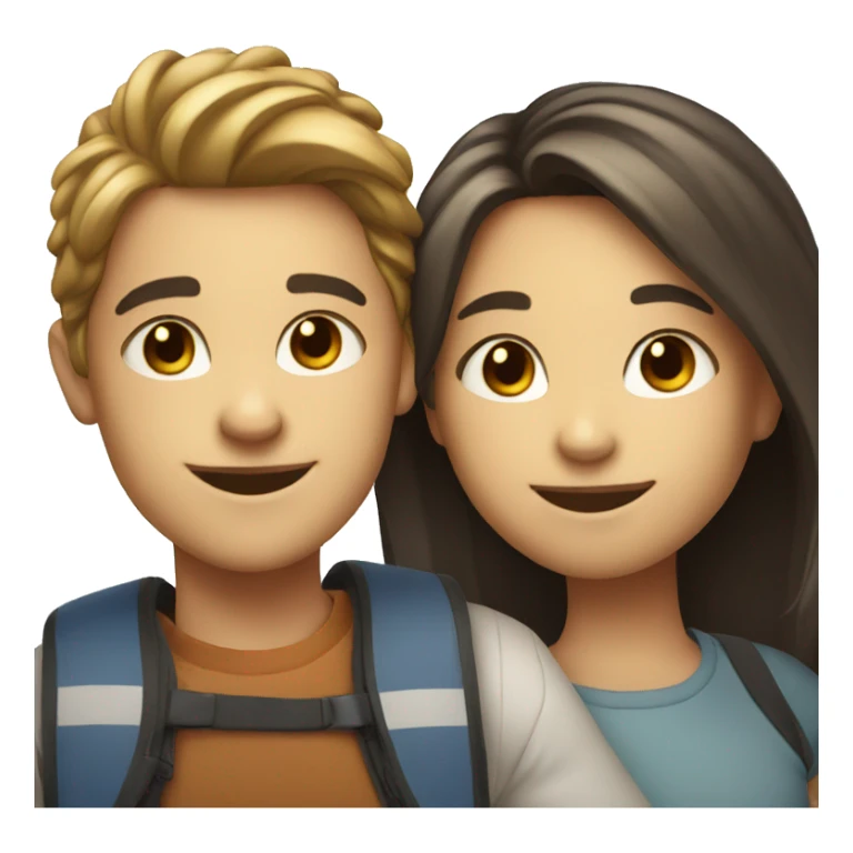 smiling girl and boy selfie sticker