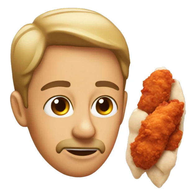 sleepy eyes eating hot chicken sticker