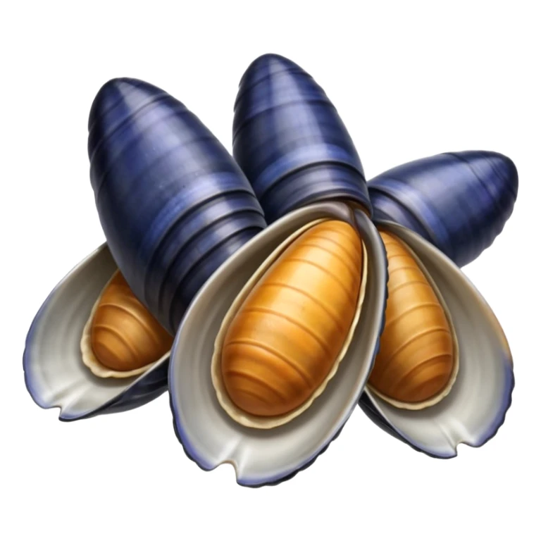 emoji of 3 open mussels sticker