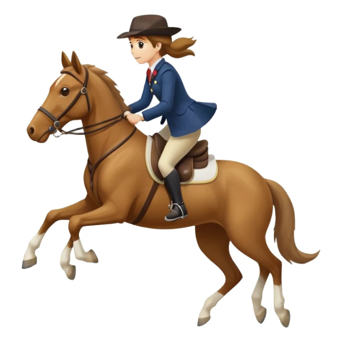 person riding a horse jumping over a dog sticker