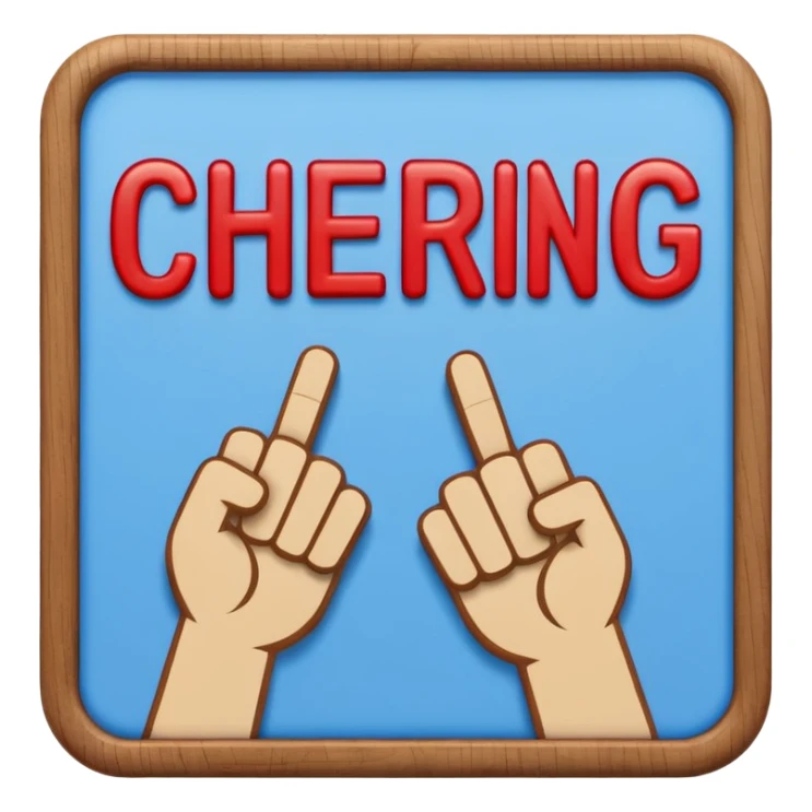 cheering sign in blue (#00A3E0) and red (#F9423A) sticker