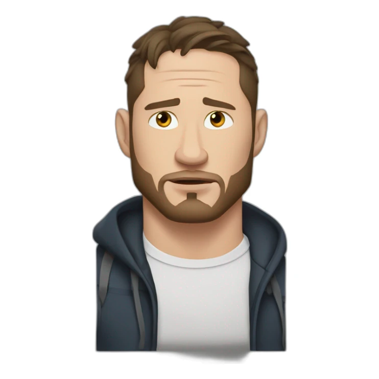 Tom Hardy cartoon serious wearing henley sticker