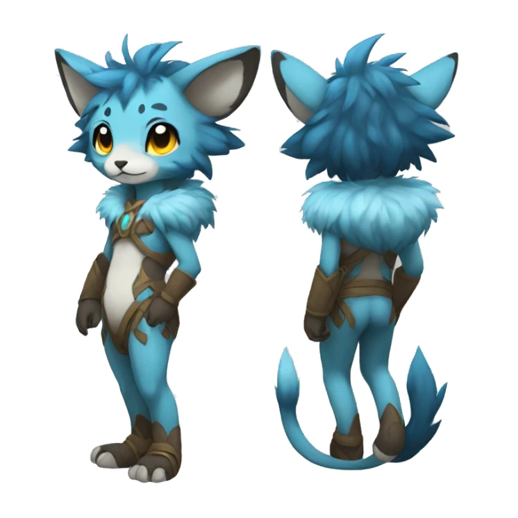 Anthro Chibi-style-Fur-Sona-Fakémon Full Body sticker