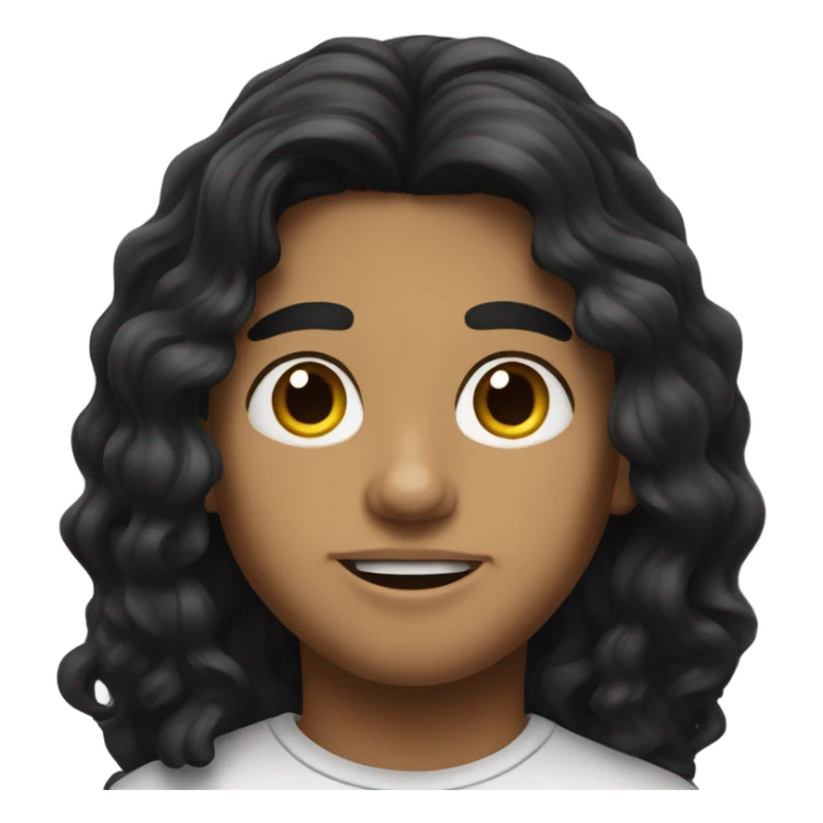 realistic portrait of a Mexican boy with long hair sticker