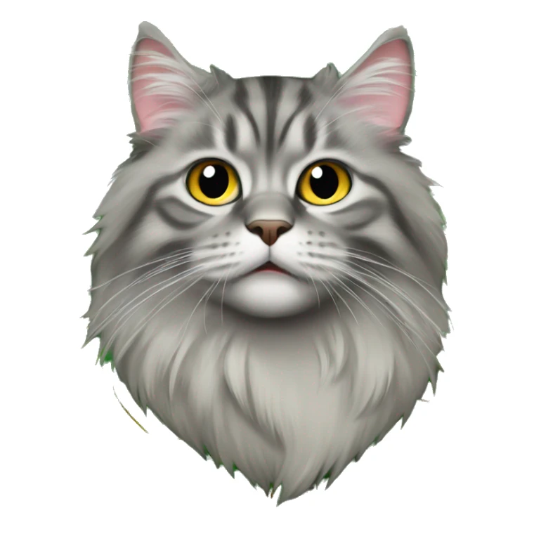 Gray Siberian cat stuck inside of Christmas tree  sticker
