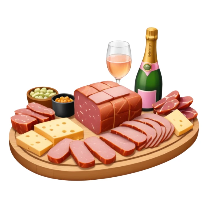 pink champagne and spam charcuterie board sticker
