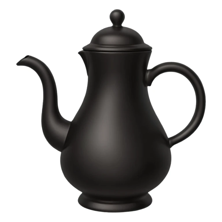 It’s got that round, bulbous base at the bottom, a curved handle on one side, and a slender neck that flares out a bit at the top. It’s all black, really smooth, and has that traditional Ethiopian coffee pot vibe sticker