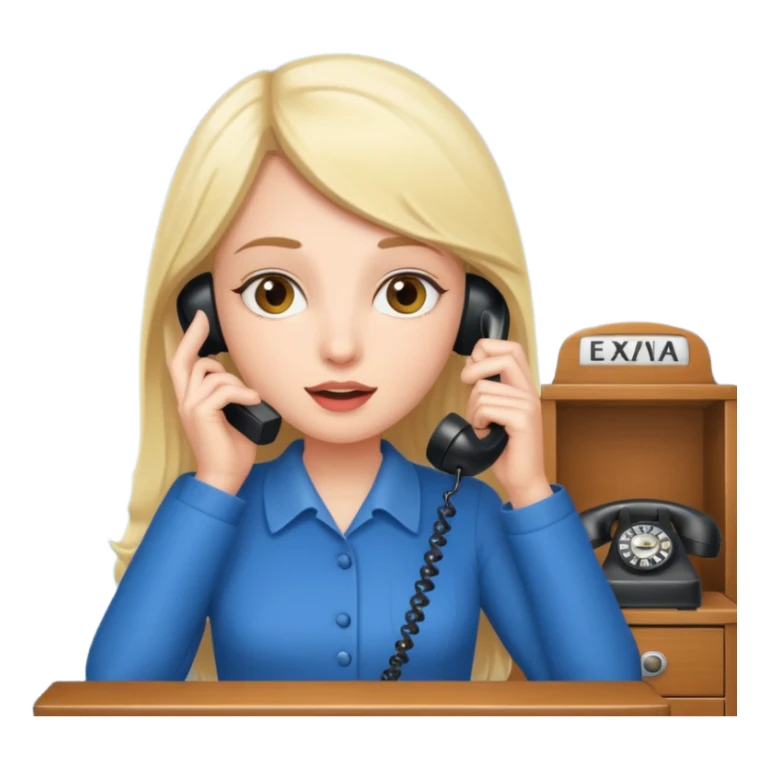 girl talking on telephone in her room sticker