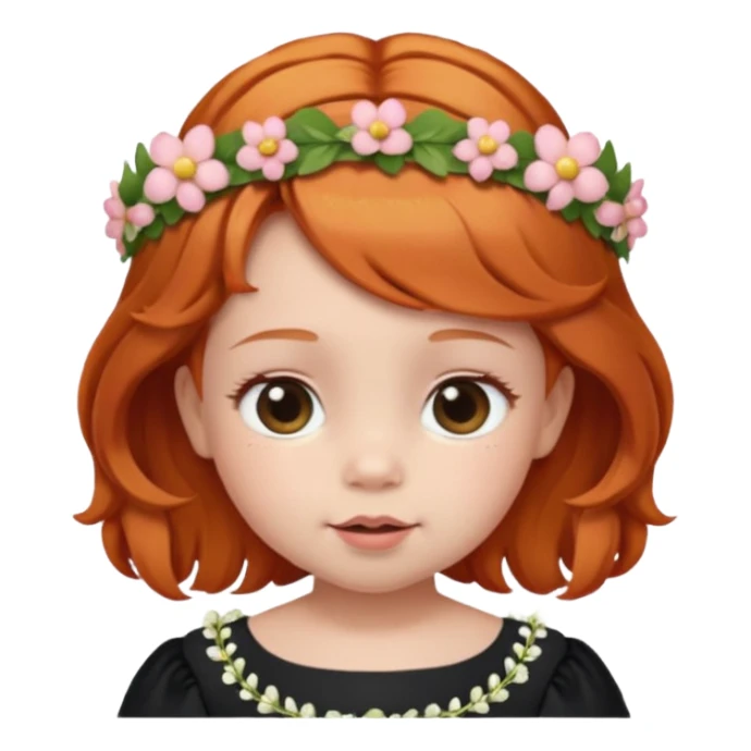 baby with flower tiara ginger sticker