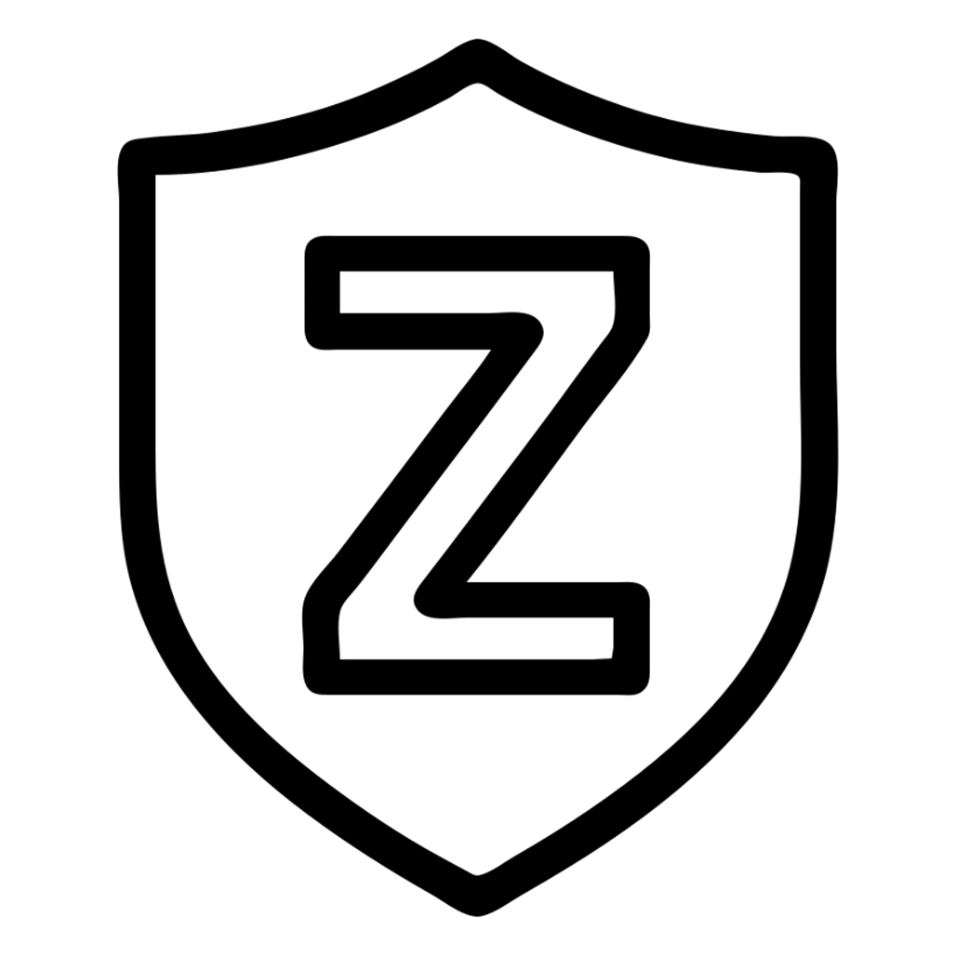 bold shield with a large letter Z in the center, representing a moderator role, clean modern icon style sticker