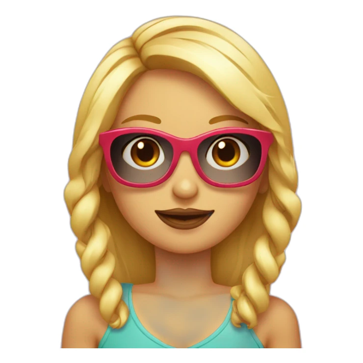 chica rubia con chico de barba y chica pelirroja con gafas sticker