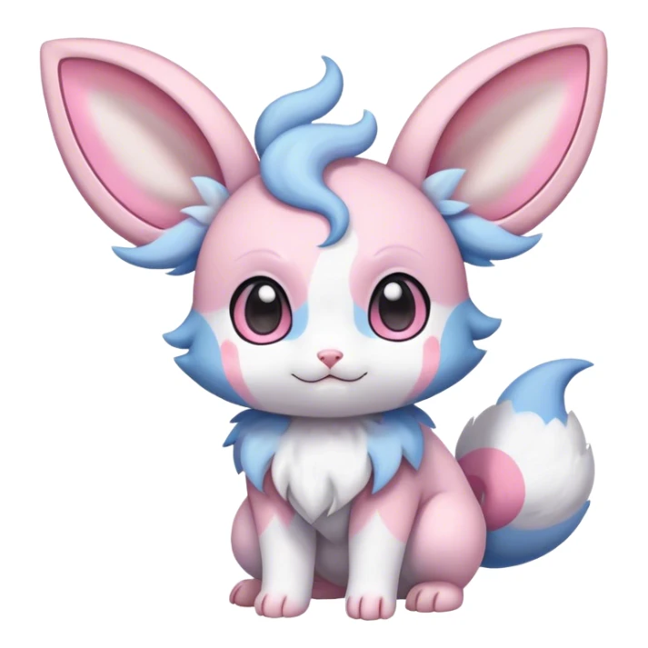 Colorful Sylveon-Espurr-Minccino-hybrid sticker