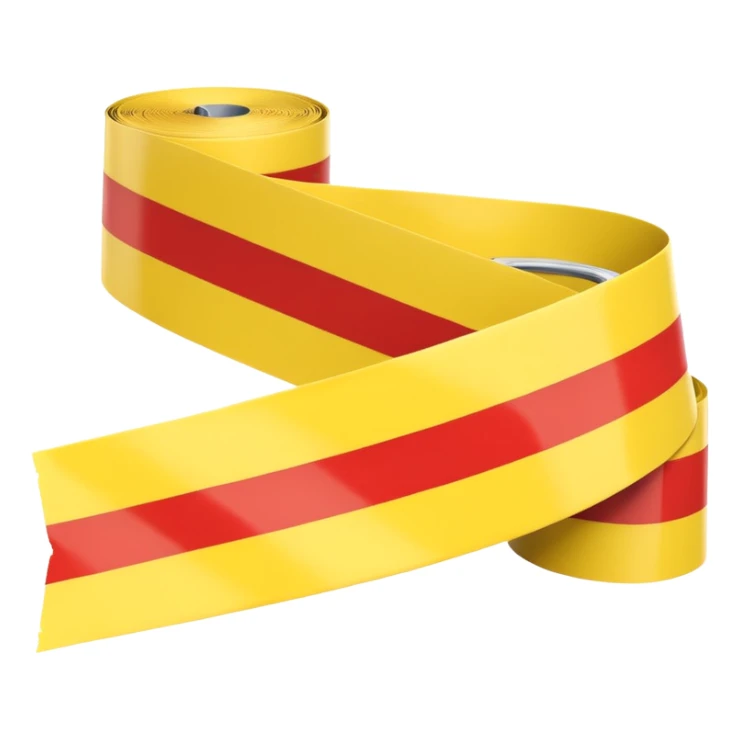 3D render of Yellow Tape(caution tape), forensic investigation aesthetic, sterile clinical lighting, cool blue undertones, sharp high-contrast details, professional clean look, Apple emoji style, isolated on white background --v 6.0 sticker