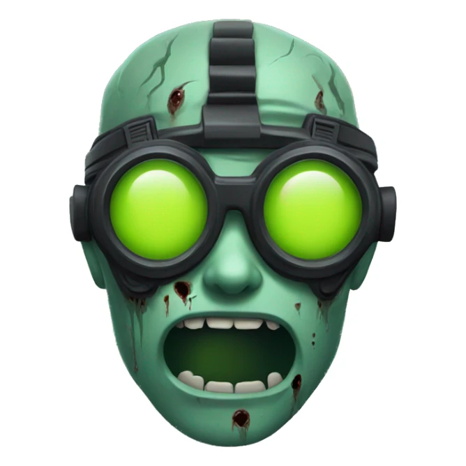 Zombie wearing night vision goggles sticker