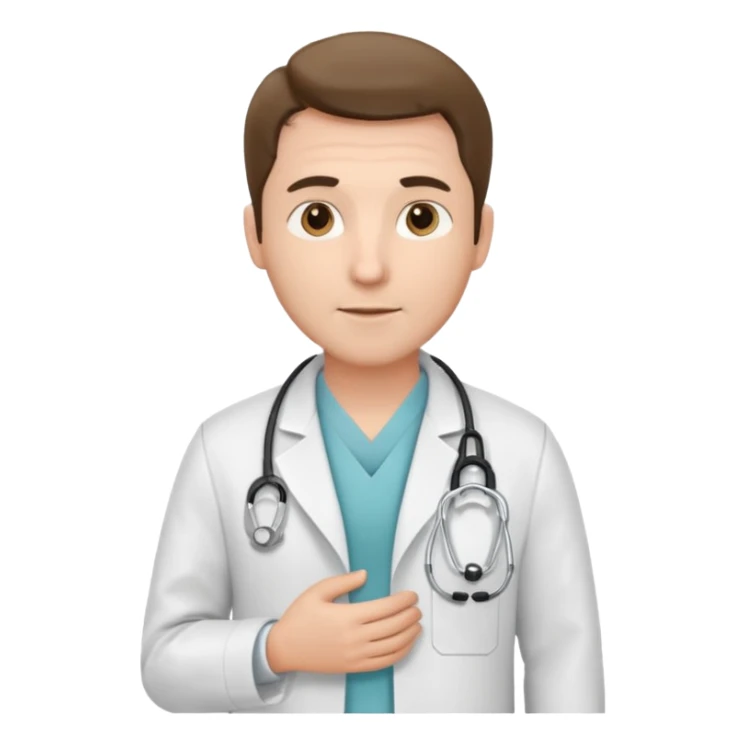 Cardiac sonographer male long white coat or scrubs sticker