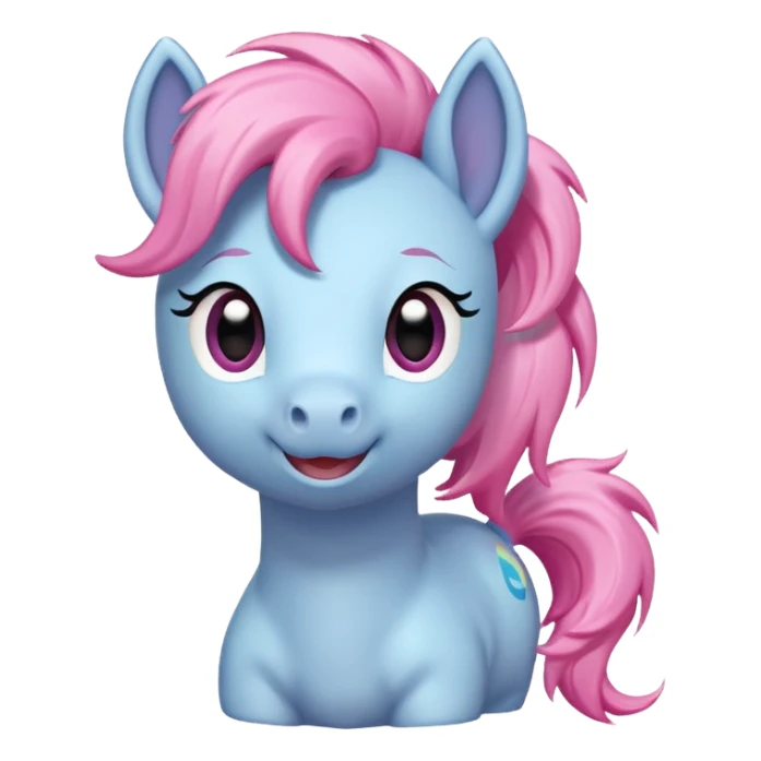 magical pony inspired by Pokémon, horn, pastel colors, happy face sticker