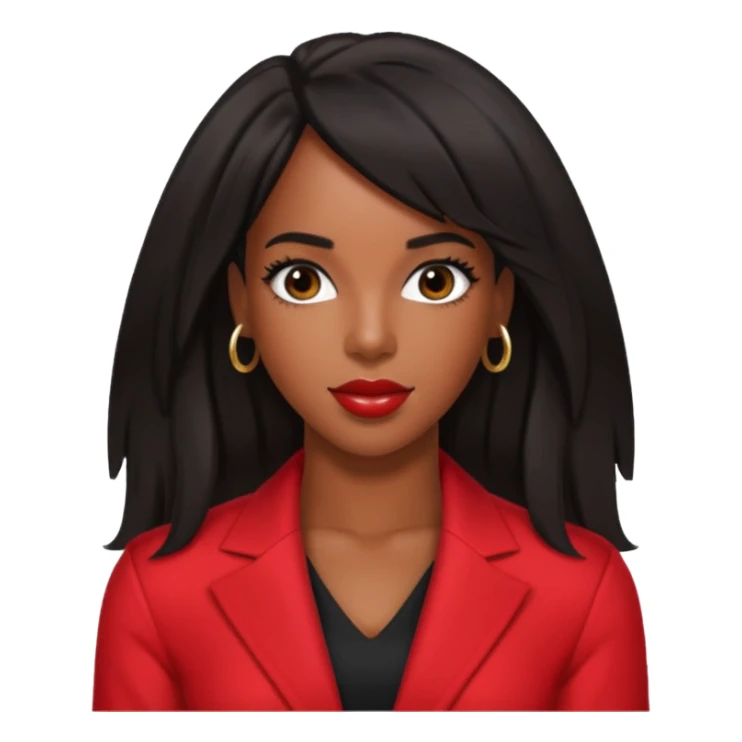 Kelly Rowland black hair, red outfit sticker