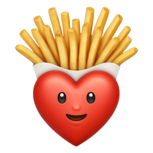French fries in heart shape sticker