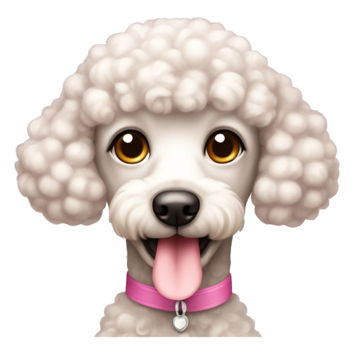 kawaii poodle dog pink nose sticker