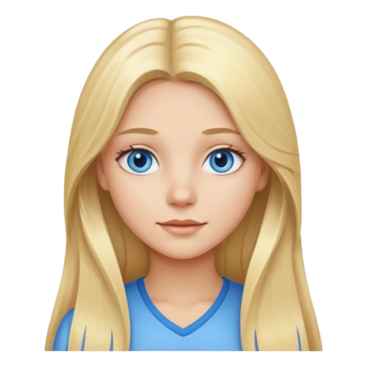 beautiful blond girl with long hair and blue eyes sticker