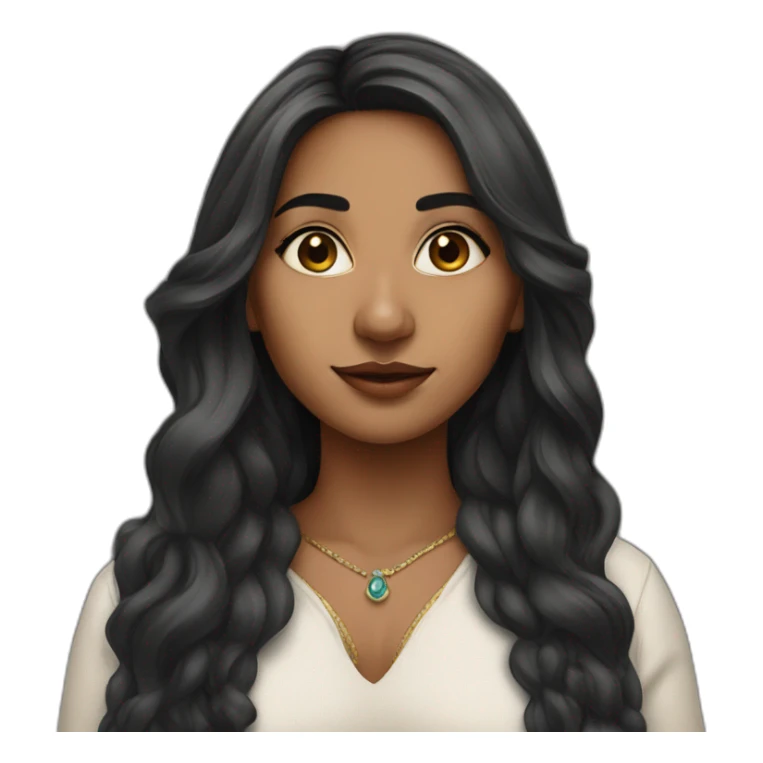 Indian woman with nose stud long hair sticker