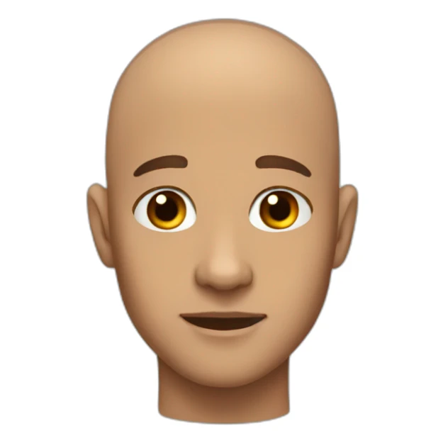 Bald young Man brown eyes Moose ears sticker