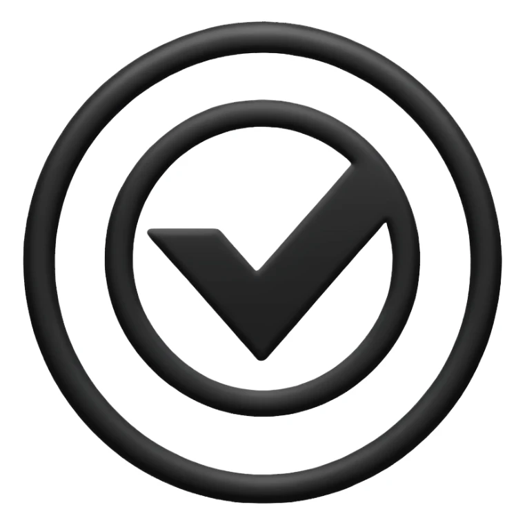 Create a black emoji to look like Facebook's verification badge. sticker