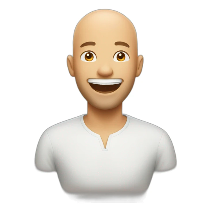 bald man, young man with little beard laughing sticker
