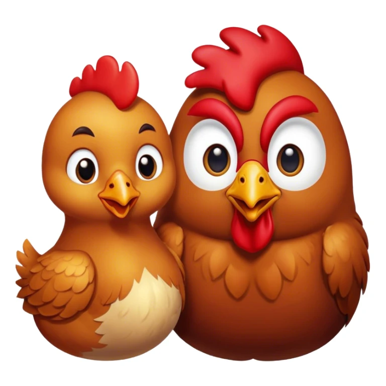 Chicken and rooster in love  sticker