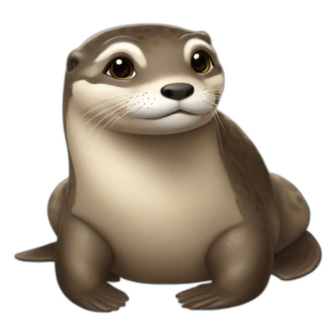 Loutre sur femme enceinte sur tortue sticker