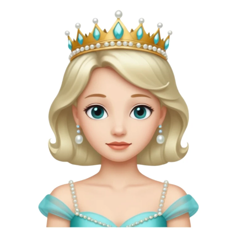Princess – pearl tiara + aqua dress. sticker