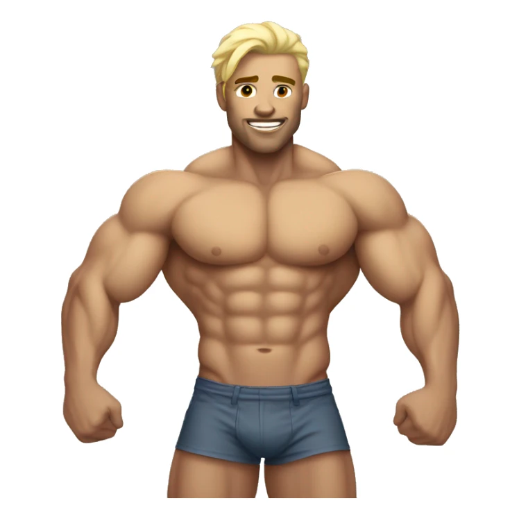 muscular man with blonde hair and big butt sticker
