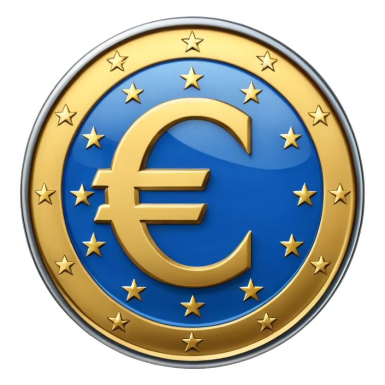 Transparent blue euro coin sticker