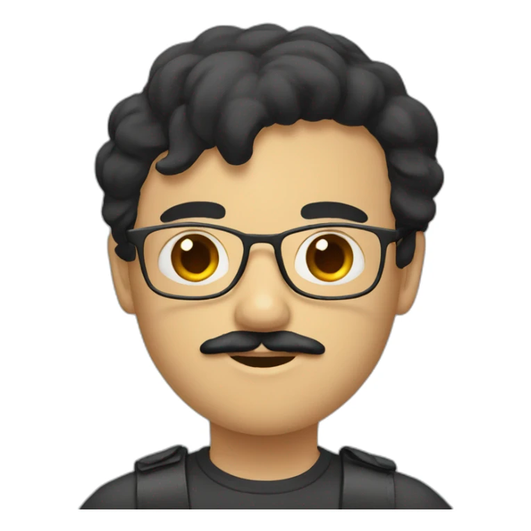 best friend with black hair and mustaches sticker