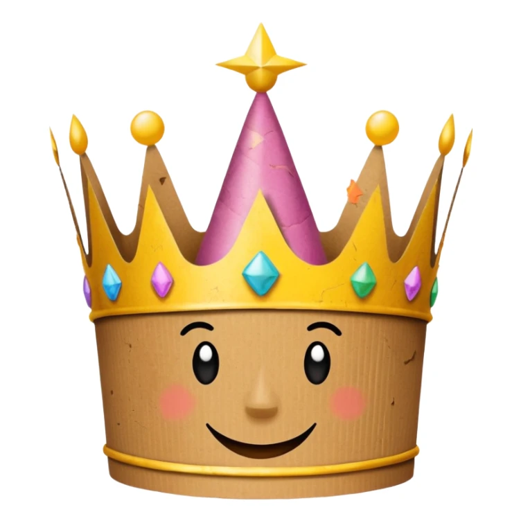 cardboard crown with happy birthday on it sticker