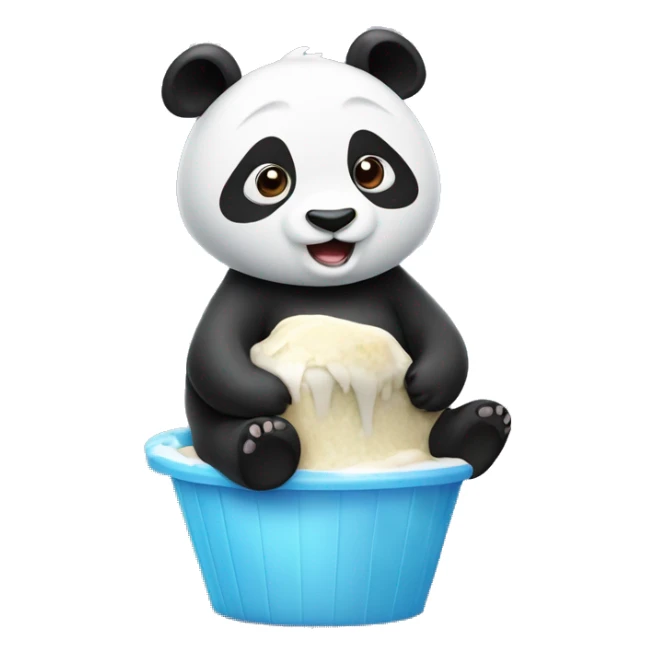 Un panda qui mange une glace  sticker