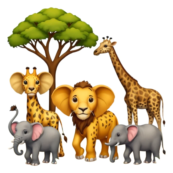 the big five - a lion, leopard, elephant, buffalo and giraffe sticker