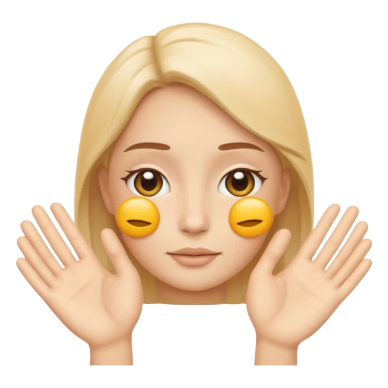 Minimal emoji representing reduced facial puffiness, soft hand gesture shaping the face contour, balanced and natural appearance, wellness-focused, simple and easy to understand
 sticker