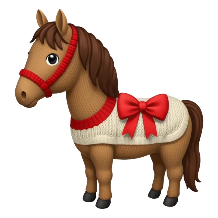 A jumper with à horse and a Christmas pudding with red bows cute sticker