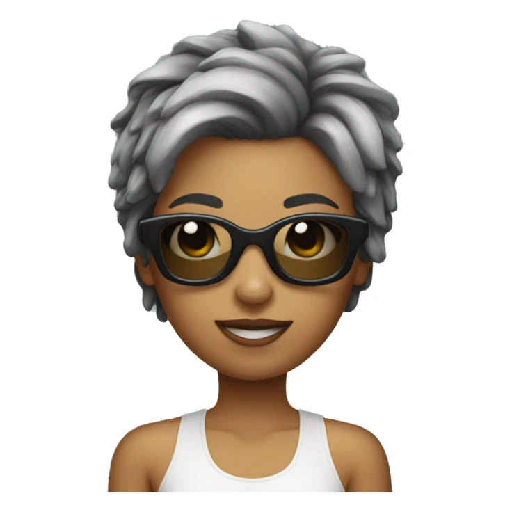 sunglass girl with shor hair sticker