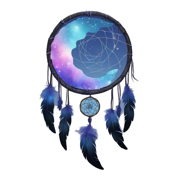 Sparkly moon-and-stars-galaxy-dreamcatcher sticker