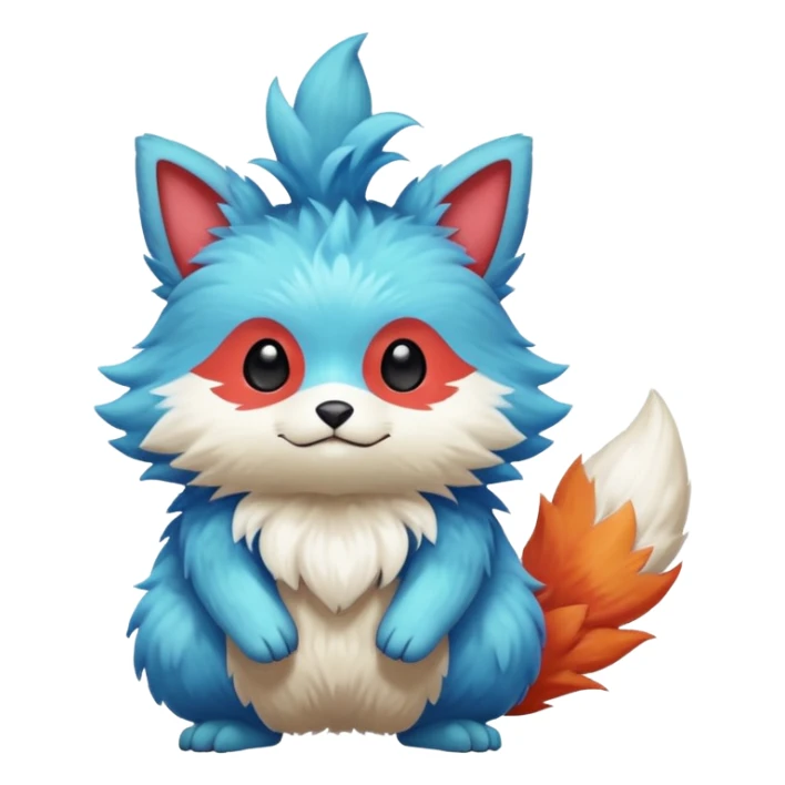 Colorful cute furry anthropomorphic painted Fakémon-Pokémon-creature sticker