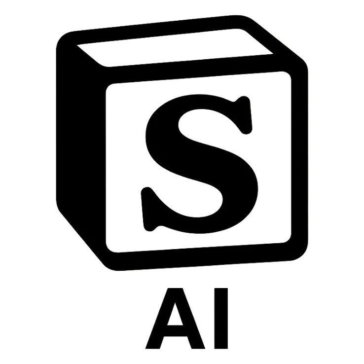 generate logo for my ai company that contains "s" letter, take as a reference notion's logo, but dont copy 100%, use notion's colors

 sticker
