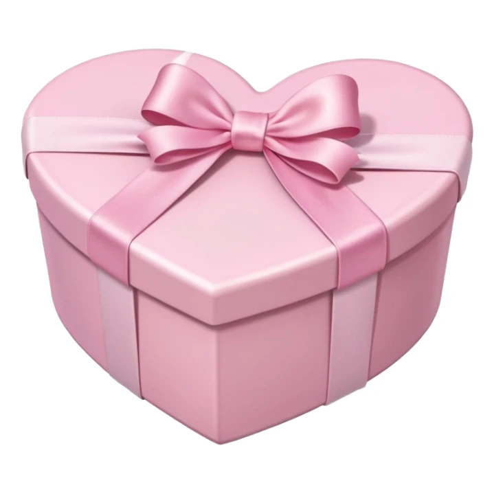 Pastel heart shaped gift box with bow sticker