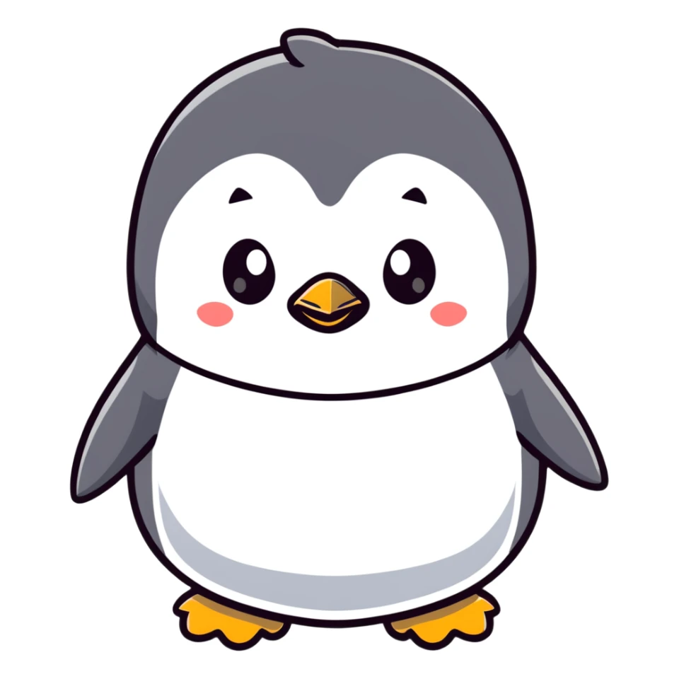 baby penguin with adorable chubby cheeks sticker