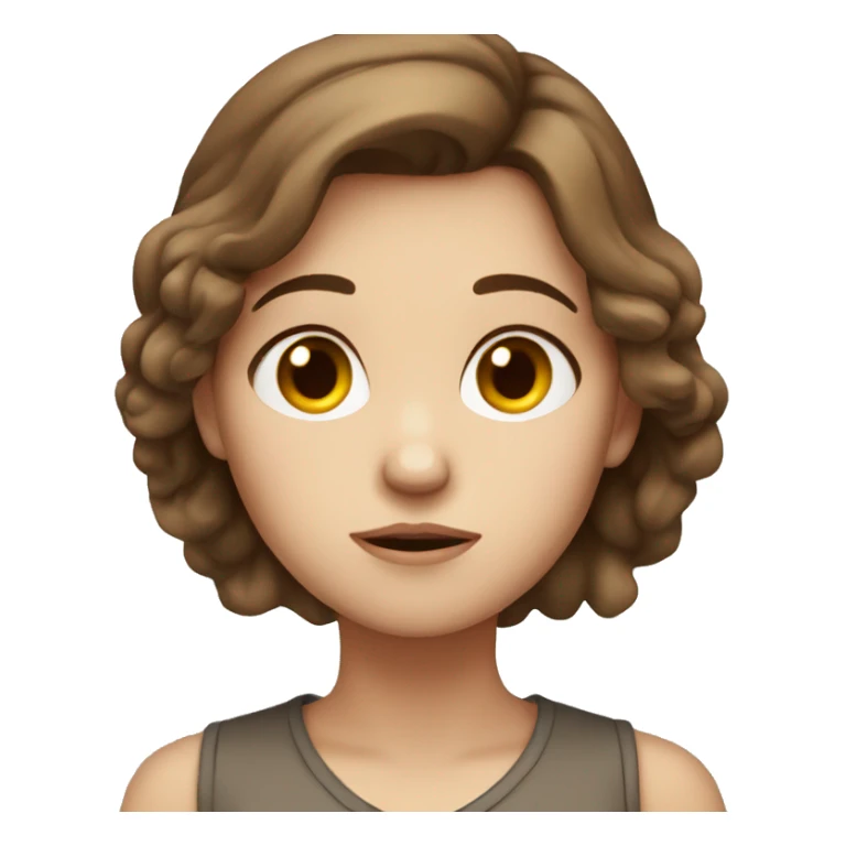 Brown haired white girl is sad sticker