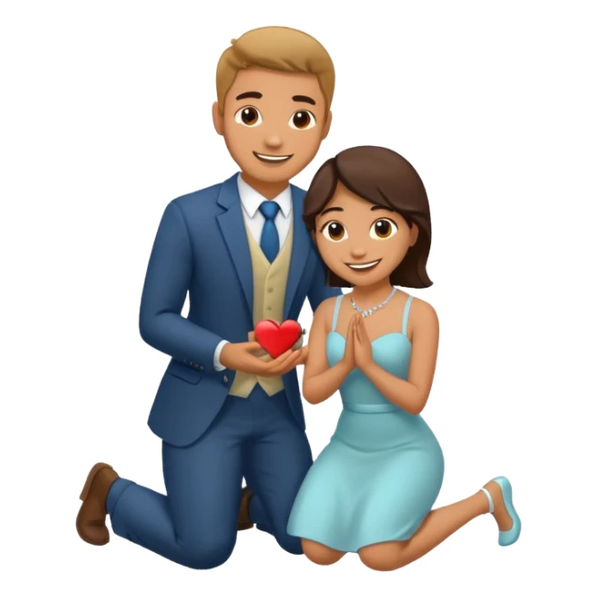 man kneeling and asking for marriage sticker